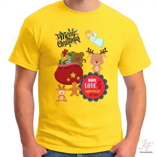 Camiseta Feliz Natal | 02 Unidades | 100% Algodão | Ano Novo