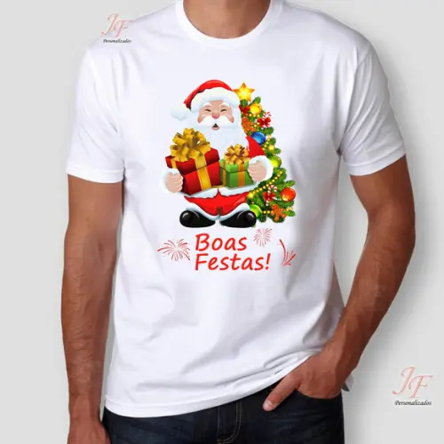 Camiseta Feliz Natal | 05 Unidades | 100% Algodão | Ano Novo