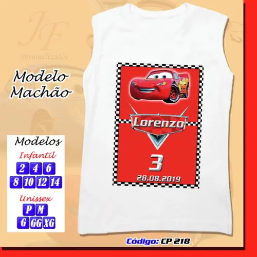 Camiseta Machão Personalizada Macqueen Filme Carros