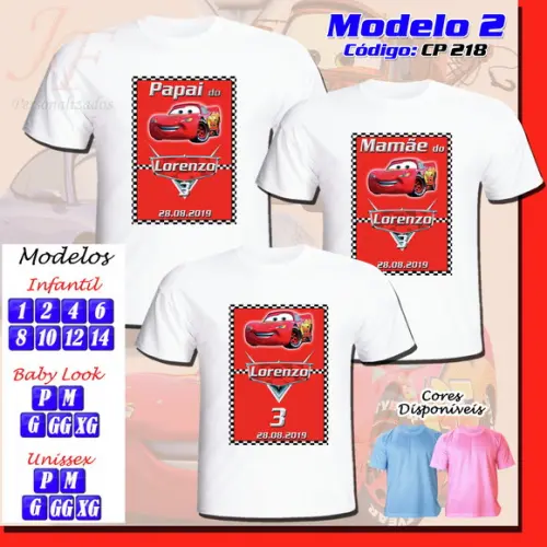 Camiseta Macqueen Filme Carros Personalizada
