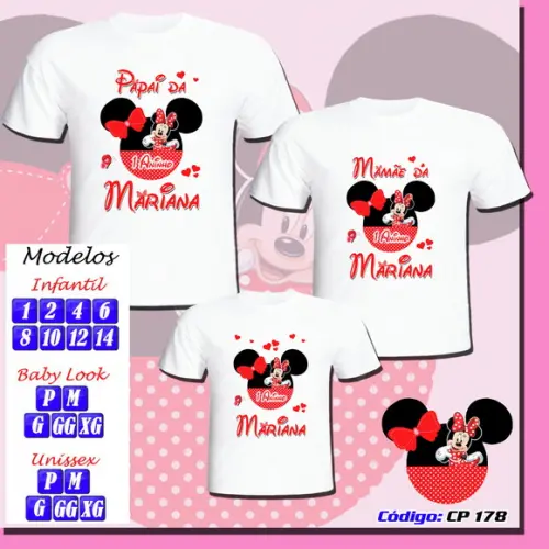 Camiseta Personalizada Festa da Minnie