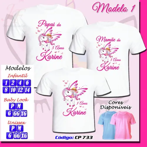 Camiseta Personalizada Unicórnio