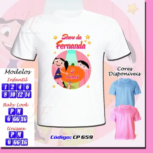 Camiseta Show da Luna Personalizada