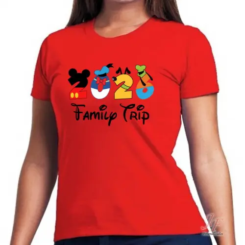 Camiseta Viagem em Família | 09 Unidades | 100% Algodão