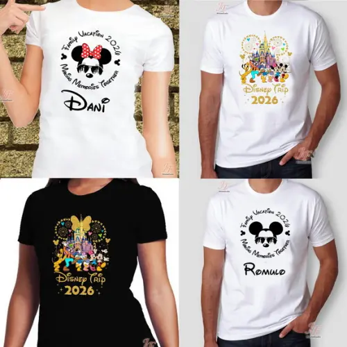 Camiseta Viagem em Família | 11 Unidades | 100% Algodão