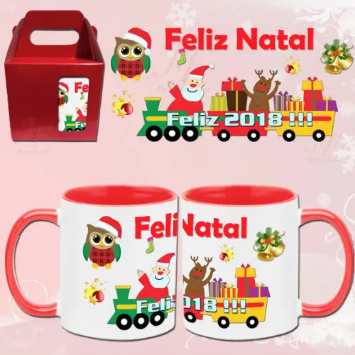 Caneca em Cerâmica 350 ml Personalizada Natal