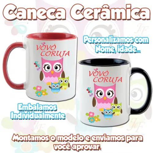 Caneca em Cerâmica Personalizada Vovó Vovô