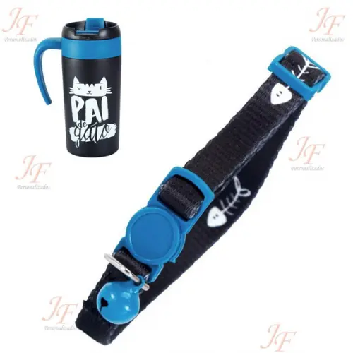 Caneca Térmica 300 ml Pai de Gato + Acessório