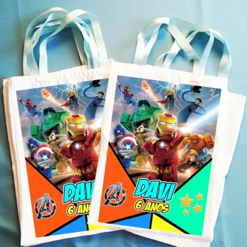 Kit com 15 Bolsinhas Sacolinhas Personalizadas Vingadores