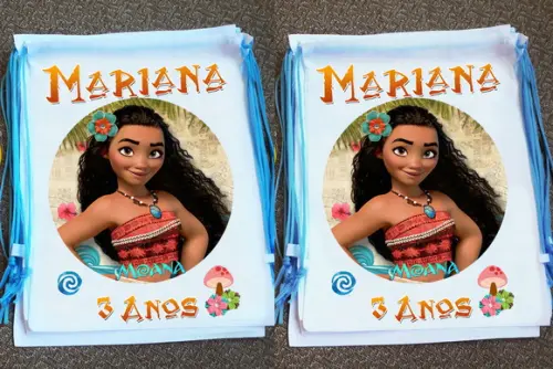Mochilinha Ecobag Moana Personalizada
