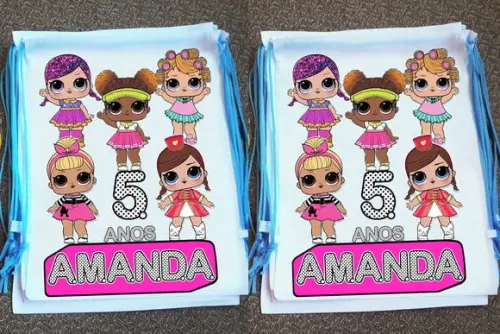 Mochilinha Ecobag Personalizada Boneca Lol Surprise