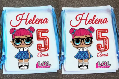 Mochilinha Ecobag Personalizada Boneca Lol Surprise