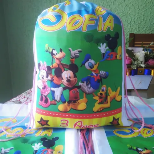 Mochilinha Ecobag Sacochila Personalizada 23 x 30 cm