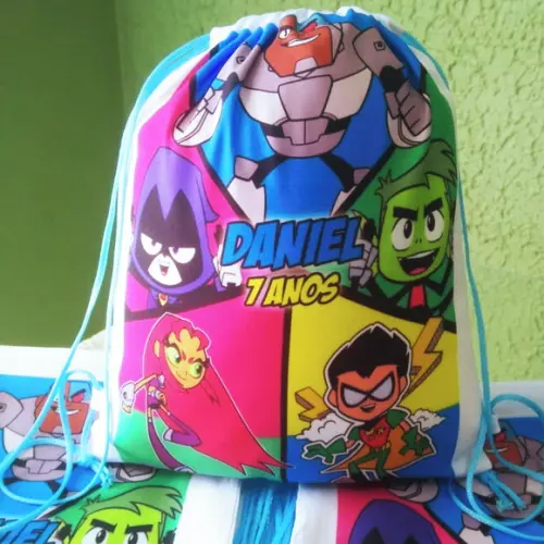 Mochilinha Ecobag Sacochila Personalizada 23 x 30 cm