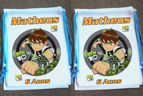 Mochilinha Ecobag Sacochila Personalizada Ben 10
