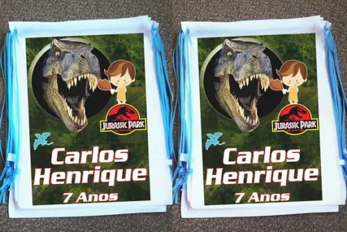 Mochilinha Ecobag Sacochila Personalizada Dinossauro