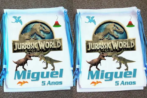 Mochilinha Ecobag Sacochila Personalizada Dinossauro
