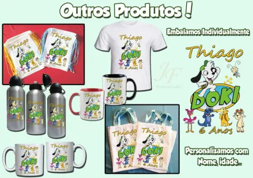 Mochilinha Ecobag Sacochila Personalizada Doki