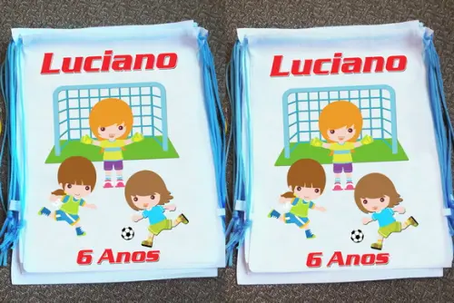 Mochilinha Ecobag Sacochila Personalizada Esportes