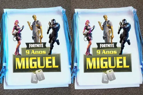 Mochilinha Ecobag Sacochila Personalizada Fortnite