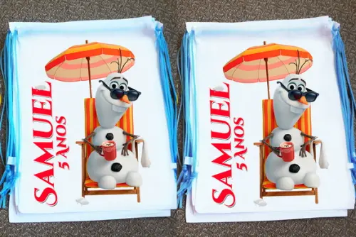 Mochilinha Ecobag Sacochila Personalizada Frozen