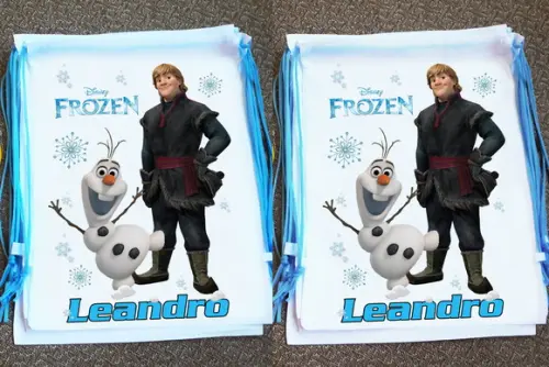 Mochilinha Ecobag Sacochila Personalizada Frozen