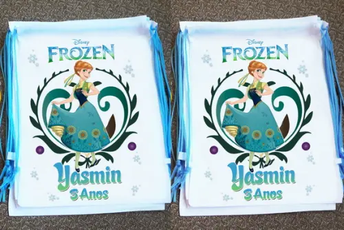 Mochilinha Ecobag Sacochila Personalizada Frozen Fever