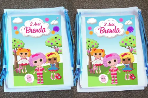 Mochilinha Ecobag Sacochila Personalizada Lalaloopsy