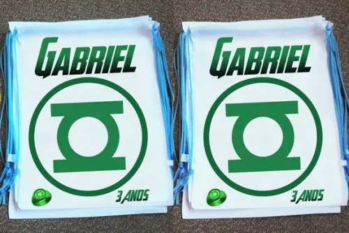 Mochilinha Ecobag Sacochila Personalizada Lanterna Verde
