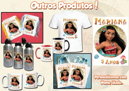 Mochilinha Ecobag Sacochila Personalizada Moana