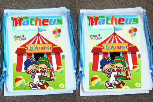 Mochilinha Ecobag Sacochila Personalizada Patati Patatá