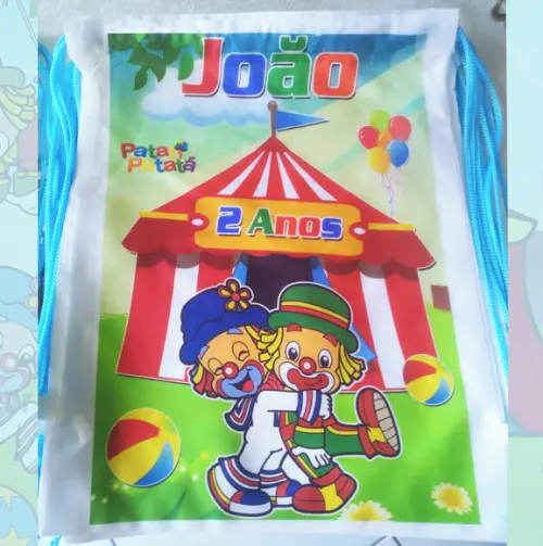 Mochilinha Ecobag Sacochila Personalizada Patati Patatá