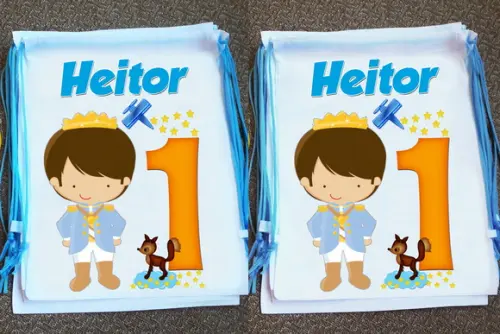 Mochilinha Ecobag Sacochila Personalizada Pequeno Príncipe