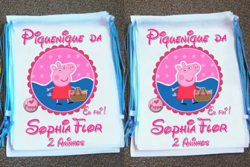 Mochilinha Ecobag Sacochila Personalizada Picnic Piquenique