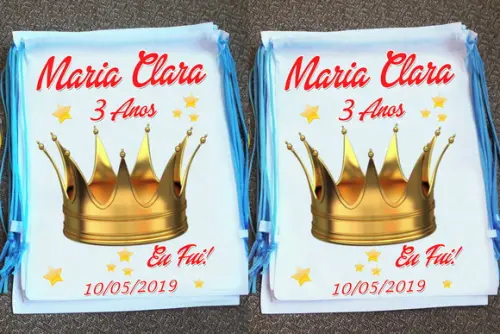 Mochilinha Ecobag Sacochila Personalizada Princesas