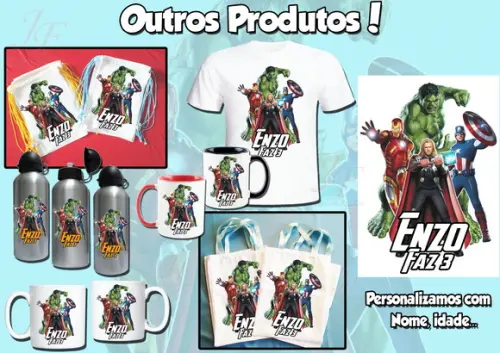 Mochilinha Ecobag Sacochila Personalizada Vingadores