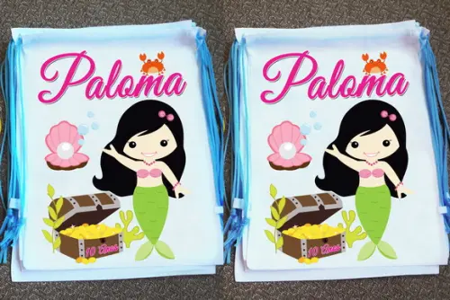 Mochilinha Ecobag Sacochila Personalizadas Sereias