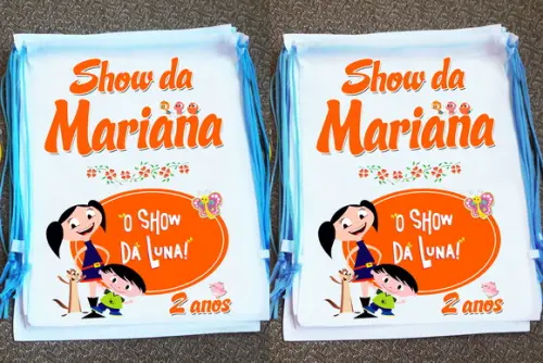 Mochilinha Ecobag Show da Luna Personalizada