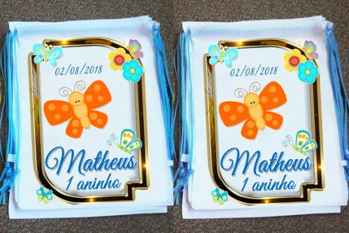Mochilinha Personalizada Jardim das Borboletas e Flores