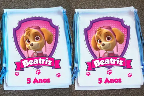 Mochilinha Sacochila Ecobag Patrulha Canina Personalizada