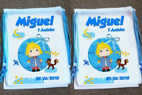 Mochilinha Sacochila Ecobag Pequeno Príncipe Personalizada
