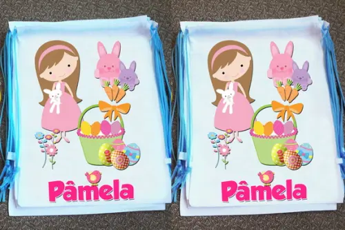 Mochinha Ecobag Sacochila Personalizada Páscoa
