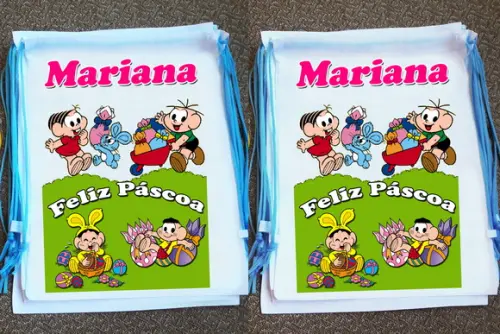 Mochinha Ecobag Sacochila Personalizada Páscoa