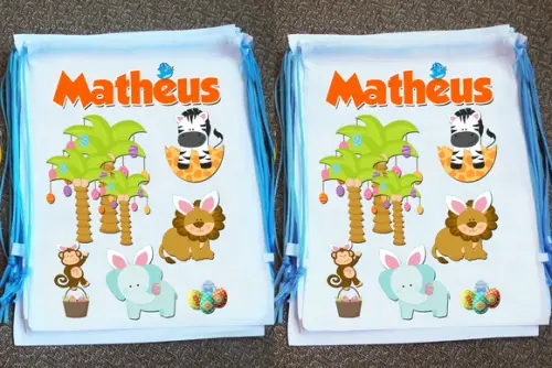 Mochinha Ecobag Sacochila Personalizada Páscoa