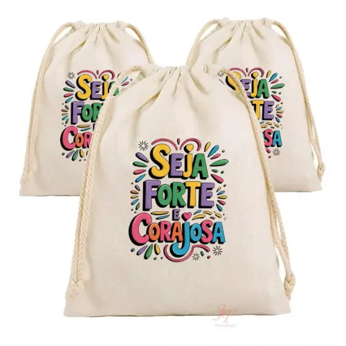 Saquinhos 20 x 30cm Personalizados Algodão Cru Lembrancinhas