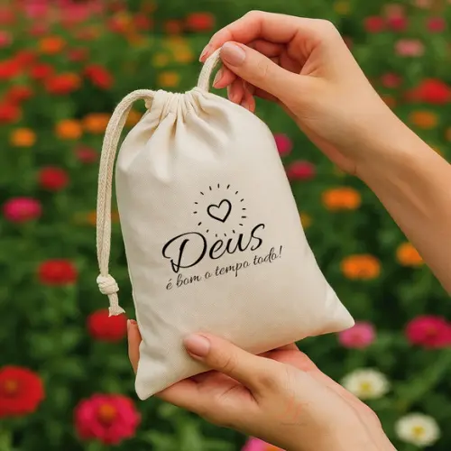 Saquinhos 40 x 50cm Personalizados Algodão Cru Lembrancinhas