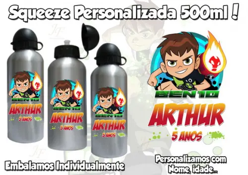 Squeeze Garrafinha Alumínio 500 ml Ben 10