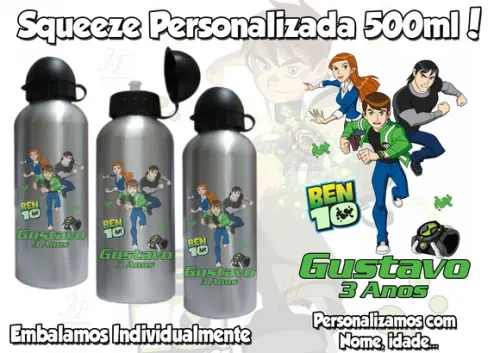 Squeeze Garrafinha Alumínio 500 ml Ben 10