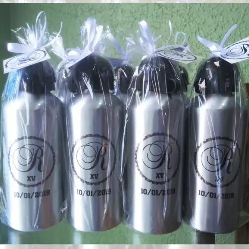 Squeeze Garrafinha Alumínio 500 ml Personalizada 15 Anos