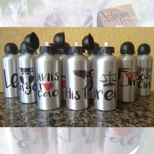 Squeeze Garrafinha Alumínio 500 ml Personalizada Cursos